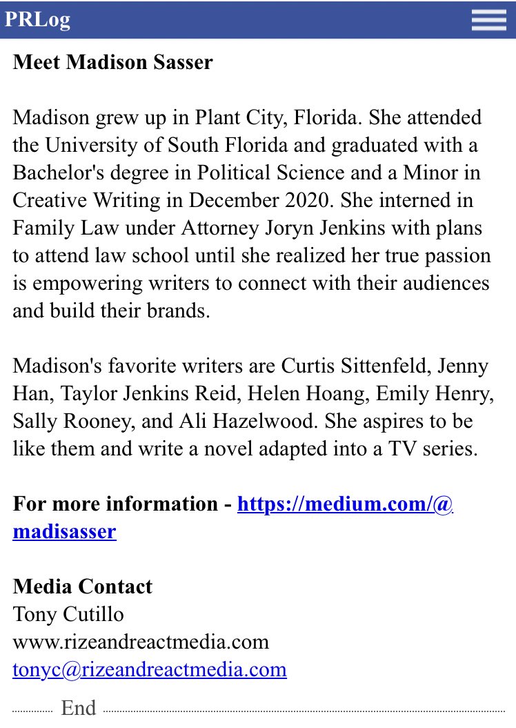 I drafted my first press release last week and I made myself sound really cool! I hope if people meet me in real life that I live up to the hype! @MediaRize