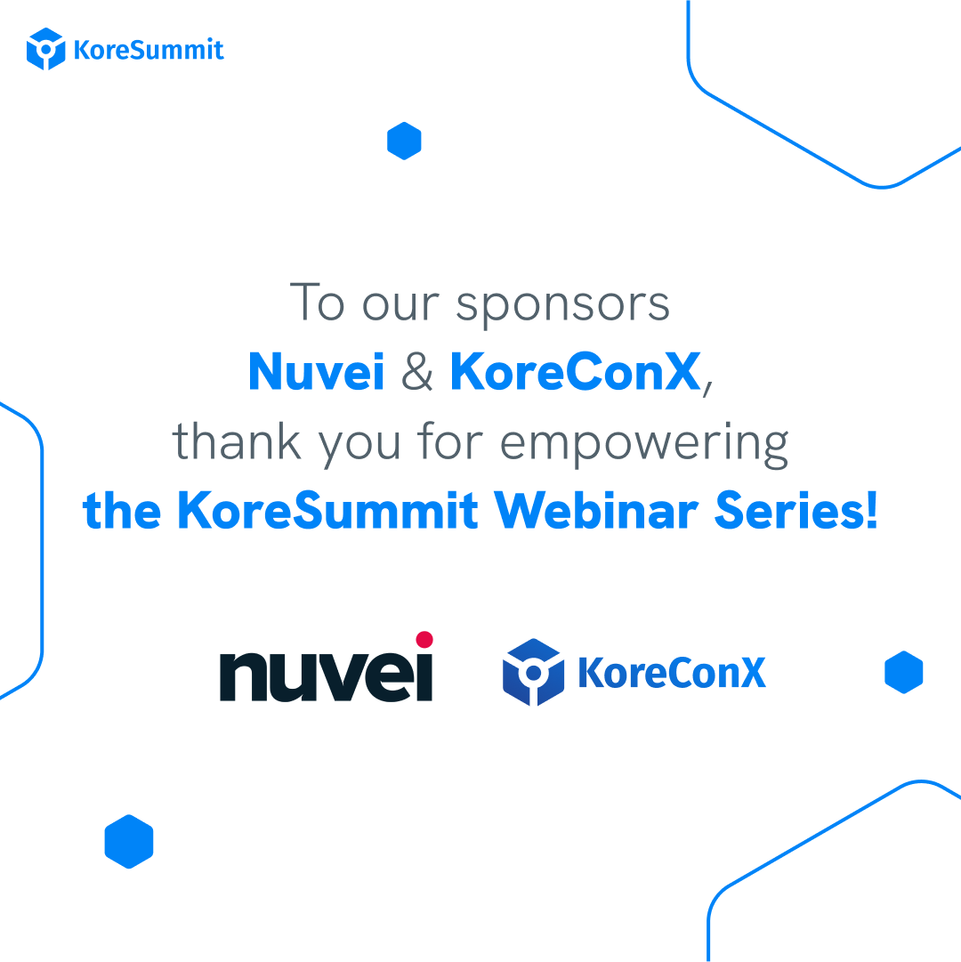 koreinside's tweet photo. 🙌 KoreSummit Webinar Series

We want to extend our heartfelt thanks to our incredible sponsors, @Nuvei and KoreConX All-In-One Platform. 🚀

Secure your spot if you didn't:

Broker-Dealers/Funding Platforms: https://t.co/A7dQMsSR8Y

Issuers/Companies: https://t.co/9bL4qbv2GX https://t.co/EplfuGmduV
