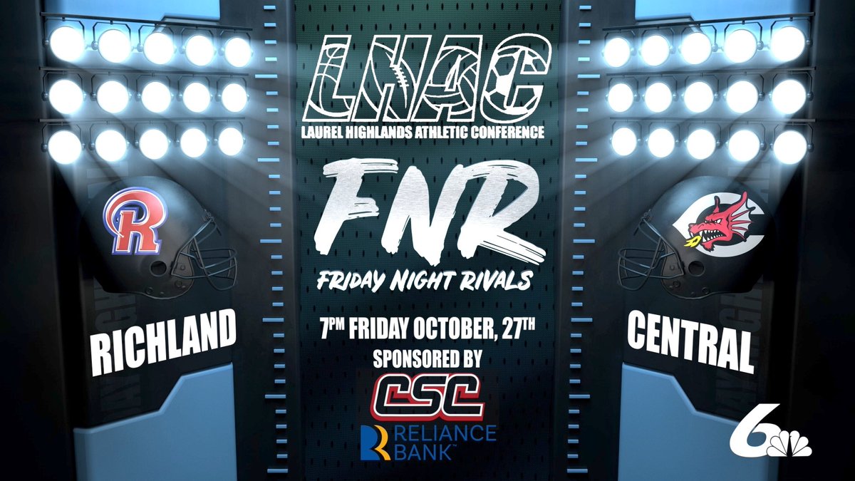 🏈 REMINDER! This year's LHAC title game, featuring the Richland Rams &amp; the Central-Martinsburg Dragons, will air exclusively on WJAC this Friday at 7 p.m.
You can also stream the game online here ---&gt; wjactv.com/sports/keyston…