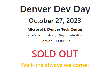 Congratulations @DenverDevDay