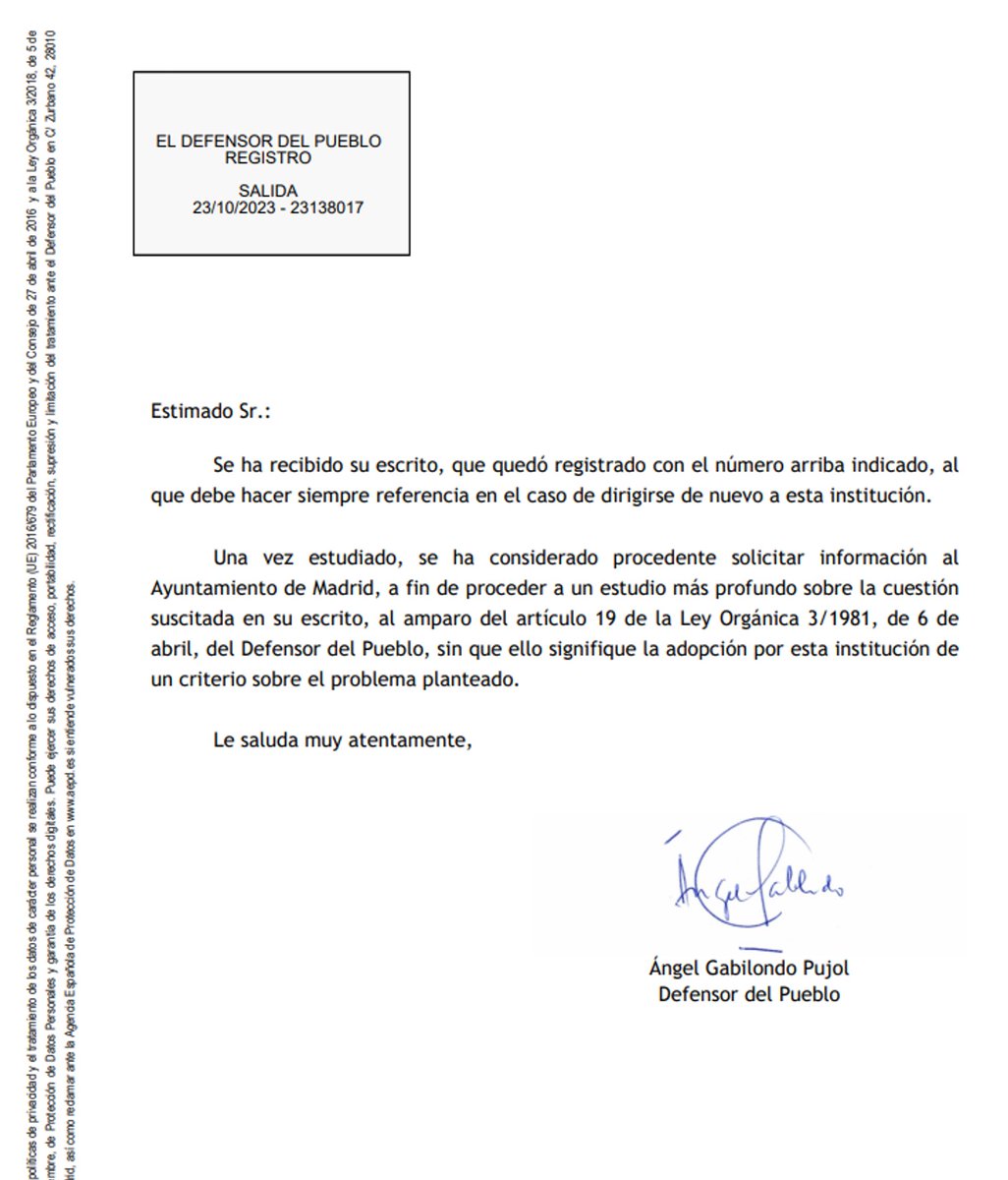 StopTorres's tweet photo. A/A @AlmeidaPP_ @bcarabante @davidperez.  Hoy muchos vecinos de #Valdebebas Oeste hemos recibido con alegría la notificación del @DefensorPuebloE informándonos q han considerado procedente nuestra reclamación. Es necesario aclarar esta aberración urbanística q Usd. permiten. #STC https://t.co/qrYm5Ob9El