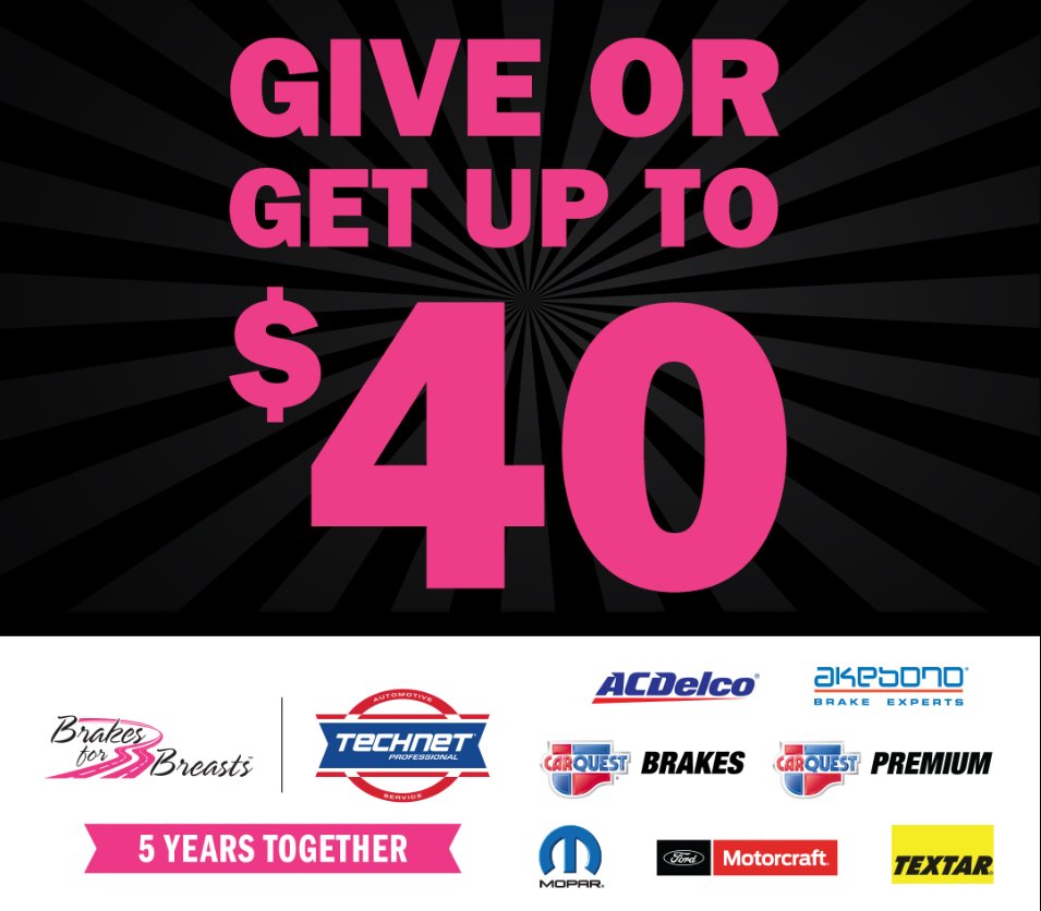 AffinityAutoIct's tweet image. ONLY 6 more days for the special Brake special that gives back to Brakes for Breasts! Schedule your appointment Today! 316-425-8684