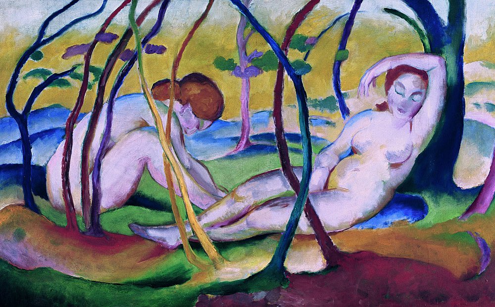 Bona nit 

Desnudos bajo los árboles  , 1911 #FranzMarc