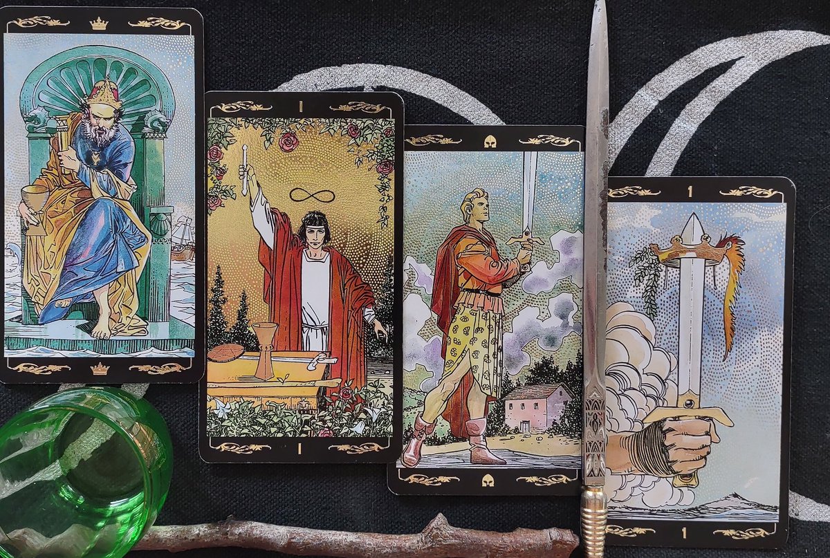 huber_ii's tweet photo. Welcome #Haus_der_Heiden
#DailyTarot for #October23rd
#TheMagician shows at the right time with inspired action.
Nip the petty gossip in the bud. #Tarot2Day #4CardDraw
The #AceofSwords & #MentalClarity
#KingofCups #Diplomacy
overseeing many #Projects
#BlessedAndGrateful https://t.co/EbeSBXjAJc