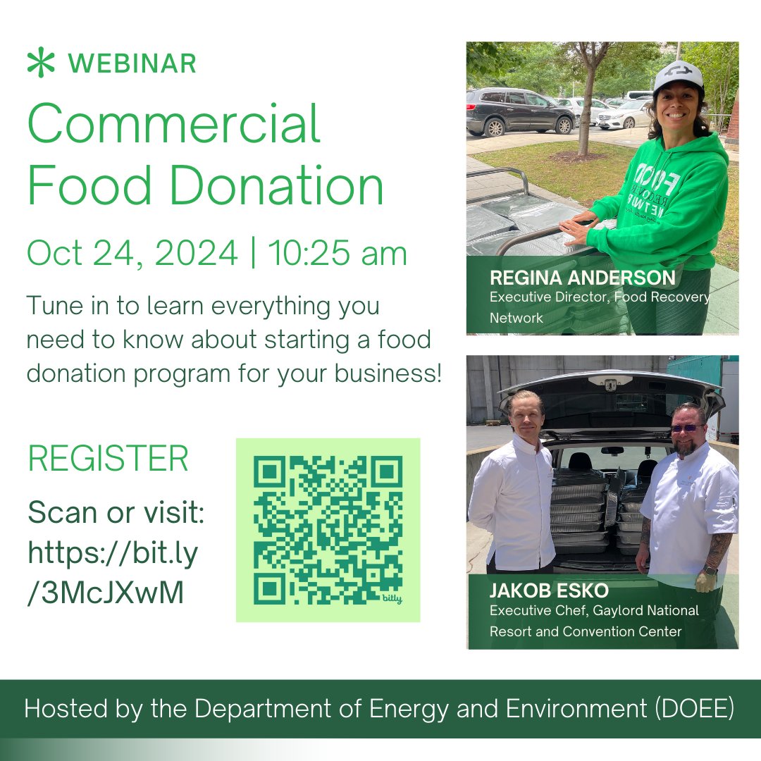 Tune in tomorrow to learn everything you need to know about starting a food donation program for your business! Register now: bit.ly/3McJXwM . . #foodrecovery #foodrecoverynetwork #foodrecoveryverified #fooddonation #webinar #fightfoodwaste #feedpeople