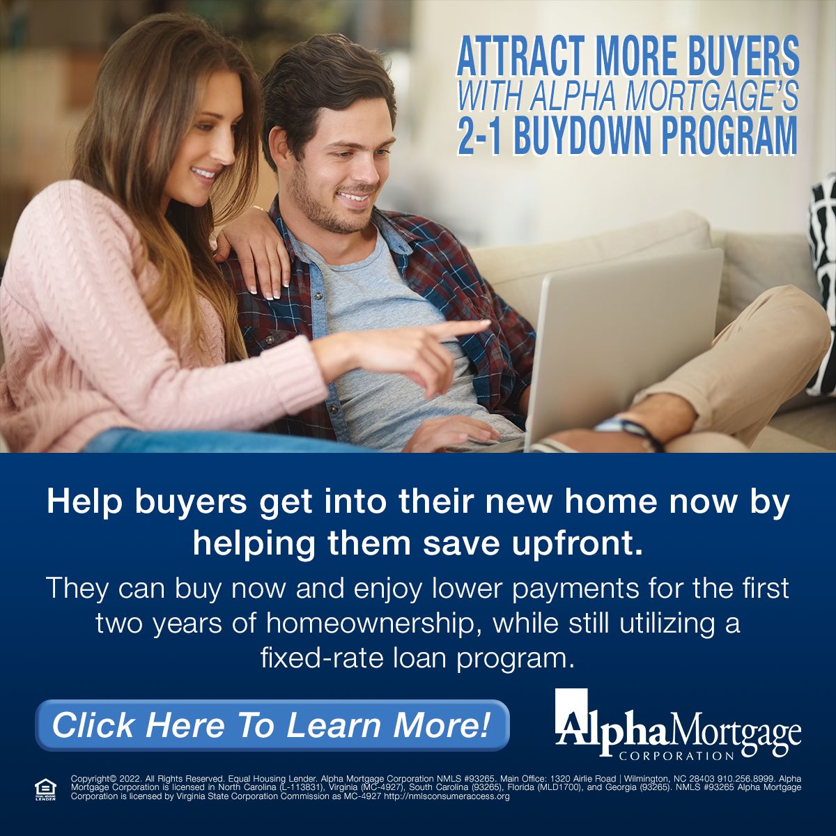 We know that current interest rates can be scary to home buyers, but the great news is there are options to make home buying more attainable.
Give us a call to learn about our buydown programs that can help you temporarily lower your interest rate.
#AlphaMortgage
