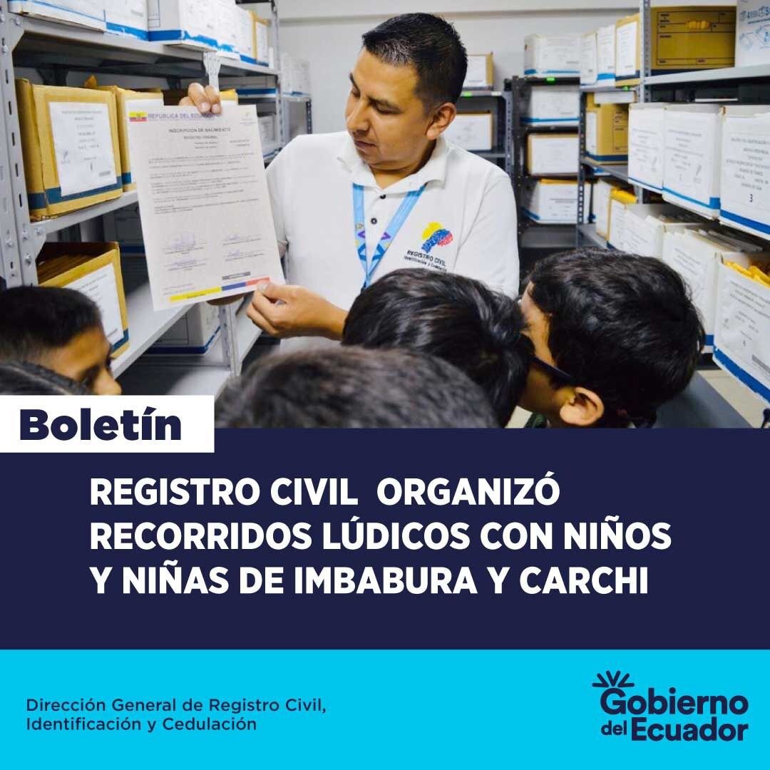 RCivil_Zona1's tweet photo. ✅NOTICIA📰Recorridos lúdicos con niños y niñas de Imabura y Carchi en el @RegistroCivilec 🇪🇨

📌La visita fue guiada por los servidores de la institución, quienes explicaban de forma práctica cómo se otorga cada servicio.

Revise la nota completa aquí 👉🏻https://t.co/A6Nyt76uL1 https://t.co/Ouq2CaFggL