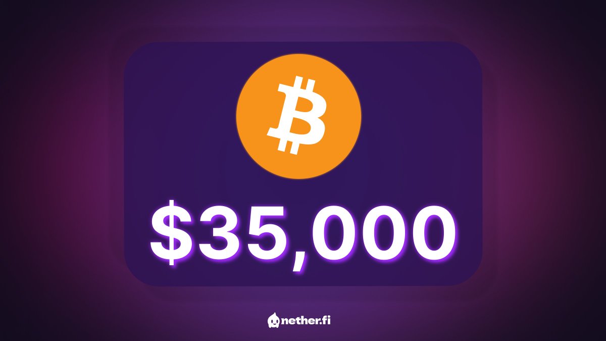 netherlabs_'s tweet image. $35,000 for ONE B I T C O I N !

We ARE BACK 🚀🚀🔥

Amplify your gains with #NetherFi with up to 10x leverage!💰💰💰

nether.fi/#/trade

#Uptober #Bitcoin #Ethereum #Perpetuals