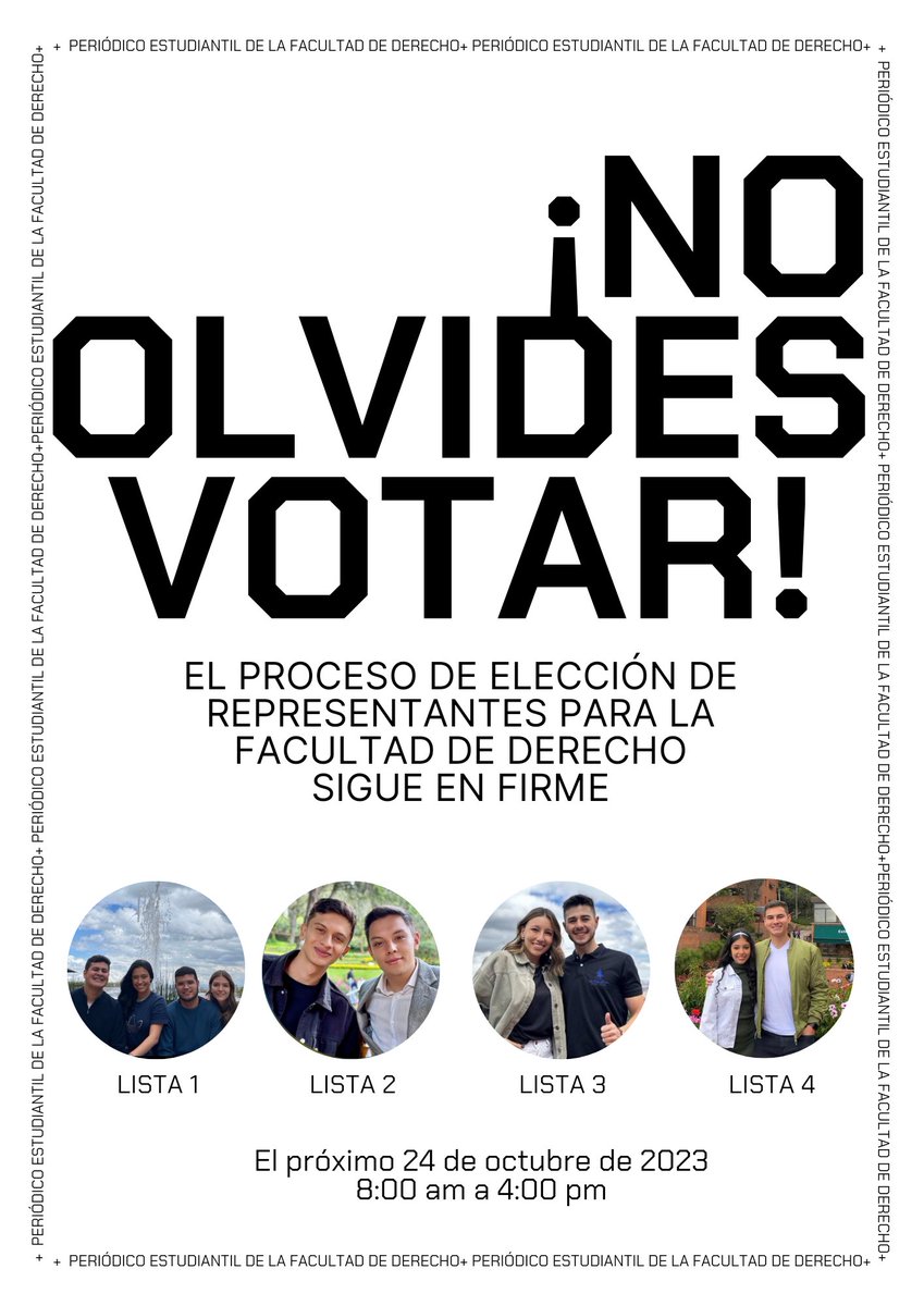 ¡La decisión es nuestra!

Mañana les invitamos a votar en las elecciones por los/las representantes de nuestra Facultad.