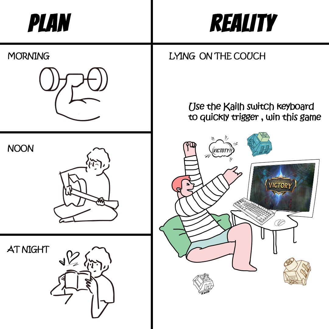 PLAN & REALITY, It's that you? 🤣
.
.
.
#Kailh #KailhSwitch #Mechanicalkeyboard #pcsetup #GamingSetup #switches #keyboardswitchs #metalkeycaps #awekeys #customkeycaps #mechanicalkeyboards #soundtest