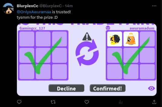 Proof #61 (Giveaway proof) (They won my magma snail gw)

-Your welcome, enjoy! 🫶🏿