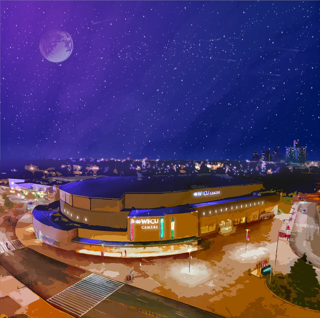 HAVEFUNhockey's tweet image. The @wfcucentre found in @cityofwindsor was built in 2008 and home to the @SpitsHockey. Multiple @OHLHockey titles have been won here and dozens of @nhl players have called this barn home. #hockeyart #iamcanadian #greatestgameonearth #disgruntledhockey #havefunhockey