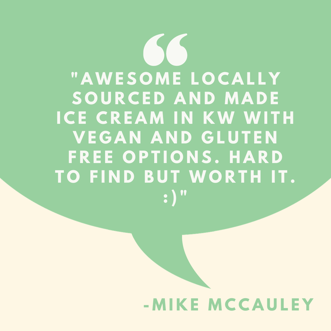 This google review comes from @miketmccauley over 6 years ago when our very first location was REALLY REALLY hard to find.  We're glad we still get to do what we set out to do, bringing the joy of ice cream to everyone, regardless of dietary choices and restrictions!  Happy Monda