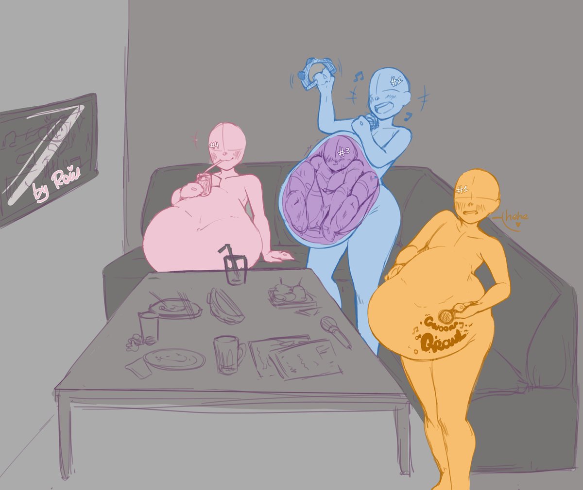 🔞🎵 Hello hello~! I'm releasing my second YCH, this time it's karaoke themed~!
It's open for bids! It'll be on my Eka's, but you can also bid here if you don't have an account~!
[Same size] [Vore] [YCH]

#YCH #vore #voreYCH