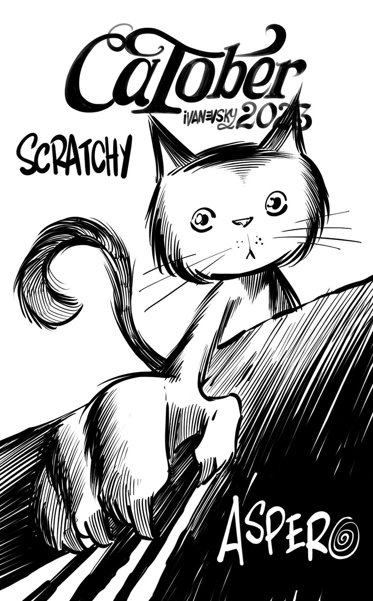 ivanevskyART's tweet photo. Día 21 Inktober 2023 #catober #inktober #ivanevsky #scratchy #aspero https://t.co/Wa6Rbc5HQq