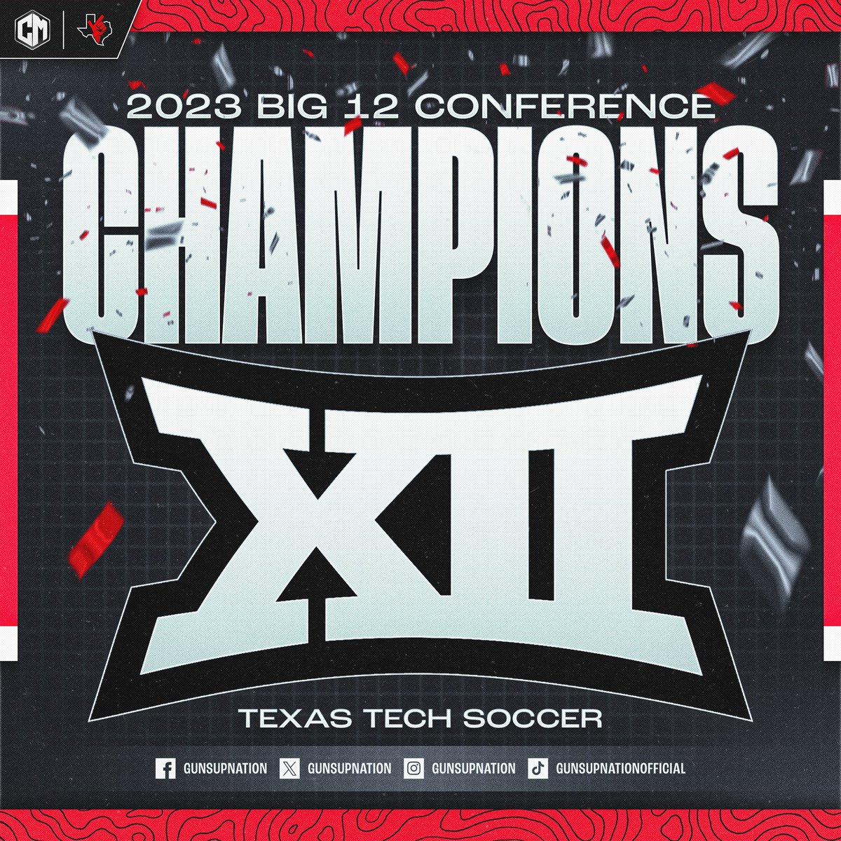 gunsupnation's tweet photo. 🔴𝗕𝗜𝗚 𝟭𝟮 𝗖𝗛𝗔𝗠𝗣𝗜𝗢𝗡𝗦⚫️
The Texas Tech Soccer team is your 2023 Big 12 regular-season 𝗖𝗛𝗔𝗠𝗣𝗜𝗢𝗡𝗦 for the first time in program history! Way to go, ladies! 🏆 https://t.co/IAJ3gbwo0p