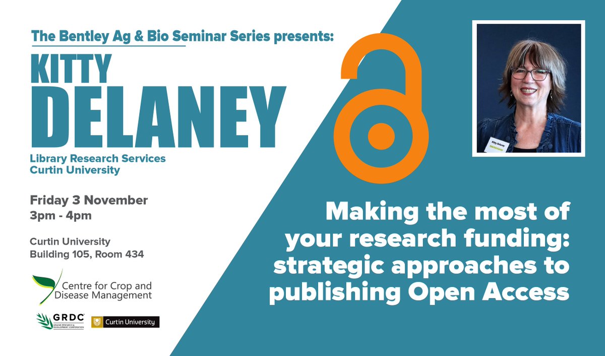 j_mylne's tweet photo. At @theCCDM we've strengthened, widened and opened our seminar series #BABSS. If you're on Bentley campus @CurtinUni Friday 3 November, come see Kitty Delaney of @CurtinLibrary talk about #OpenAccess 🗣️📢👂🤔 https://t.co/uqB9DP8kRL