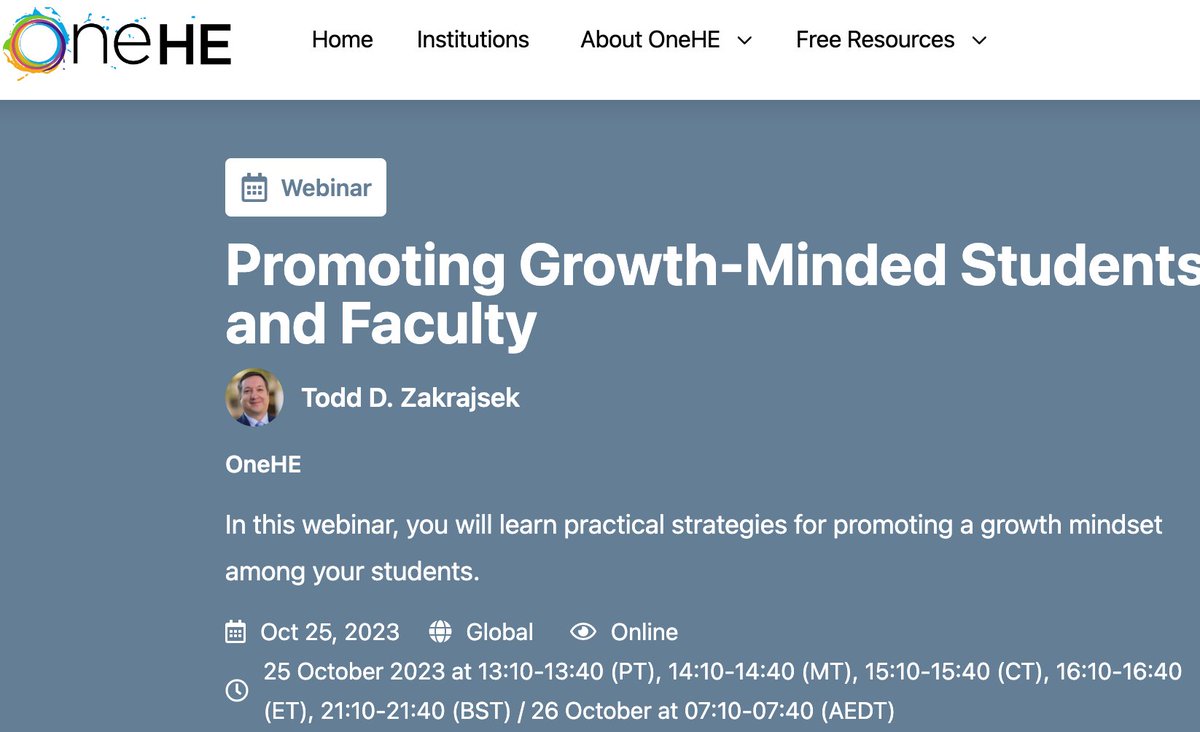 Todd Zakrajsek (@toddzakrajsek) on Twitter photo Join the conversation Wednesday Oct 25!!! <a href="/OneHEglobal/">OneHEglobal</a> is making this webinar free for higher education faculty. Register at: onehe.org/event/promotin… Join the conversation Wednesday Oct 25!!! <a href="/OneHEglobal/">OneHEglobal</a> is making this webinar free for higher education faculty. Register at: onehe.org/event/promotin…