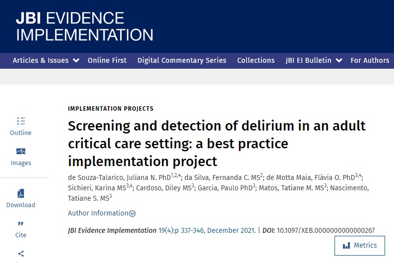 JBI_EI's tweet photo. This #implementation project significantly improved compliance with recommended practice for delirium screening in the ICU. 
#ICU #EBHC
Access and download the full-text study here: https://t.co/U8uDgaHxx0 
#JBIMethodology https://t.co/YvtTBRcCKZ