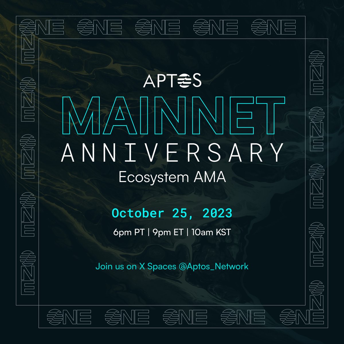 #AptosOne festivities aren’t over yet! The Aptos Mainnet Anniversary AMA is BACK, and we’re bringing even more Aptos vibes and expert insights to keep the celebration going strong. 💪

📆 October 25 at 6pm PT / 9pm ET / 10am KST
🎧 x.com/i/spaces/1djxX…
