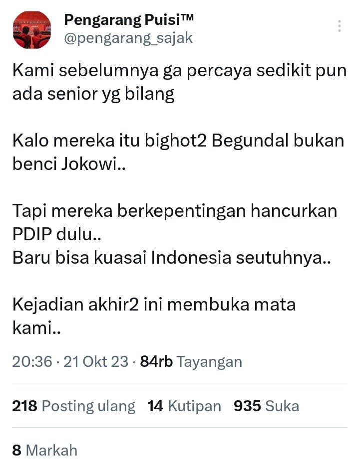 Akun @Pengarang_Sajak sudah deaktif. 

Sampai ketemu lg Bang.