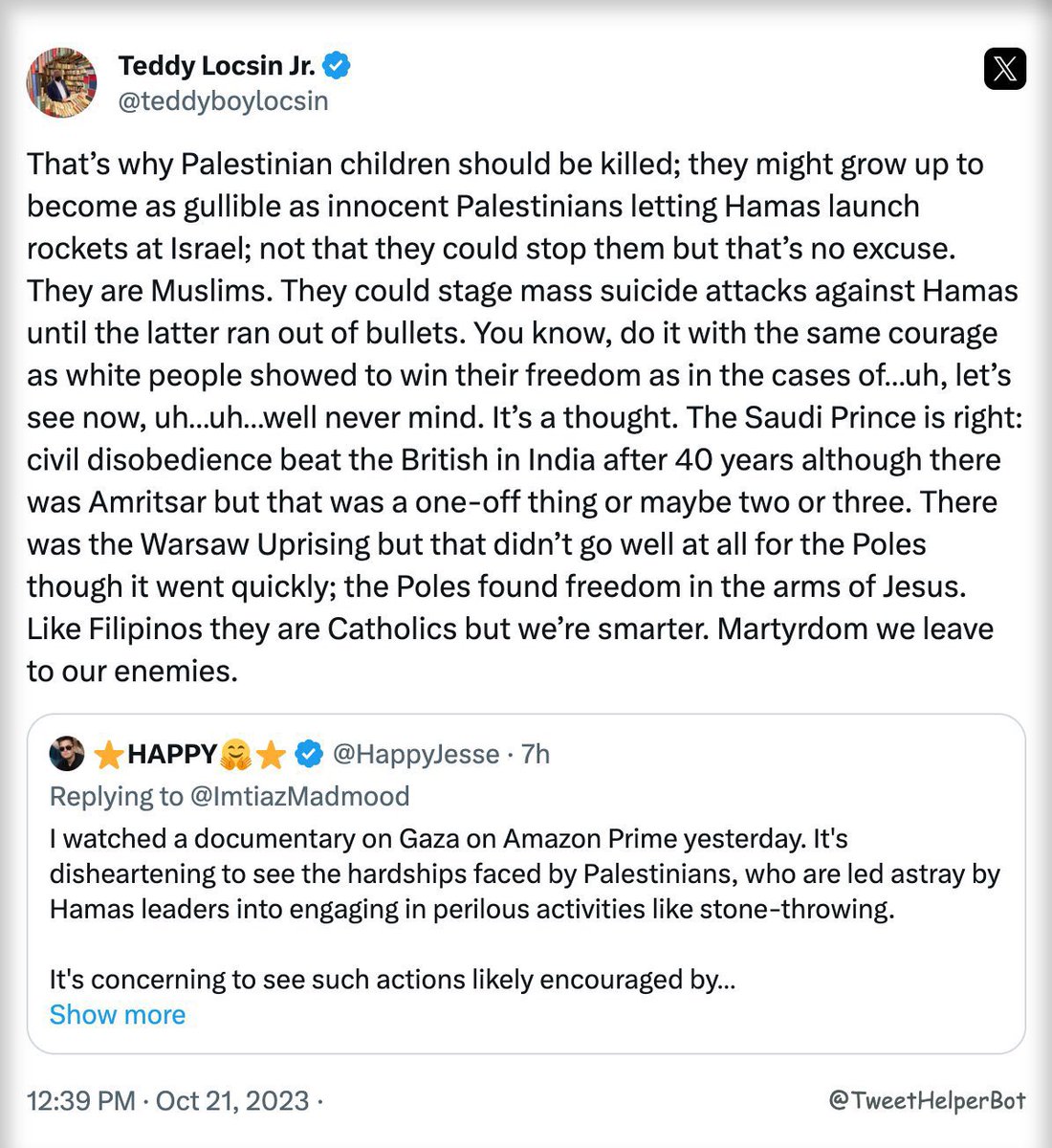 ALterS6699's tweet photo. Never forget what @teddyboylocsin  said https://t.co/Z0LW8RG9TT