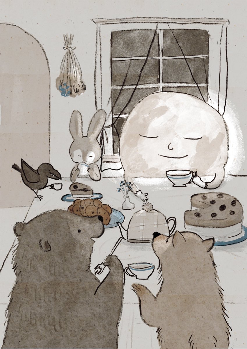 「#寒いのであたたかい絵を貼る 」|ももろ　4／20発売絵本「パンダのパクパクきせつのごはん」のイラスト