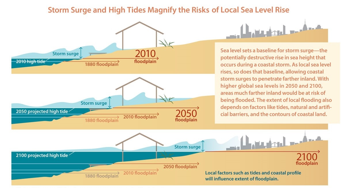 🌊 As sea levels rise, so do the risks! This visualization by UCSUSA shows how storm surges & high tides could magnify flooding threats in coming decades. Adaptation and planning are essential for coastal regions. 🏠
 #ClimateChange #SeaLevelRise #ProtectOurCoasts