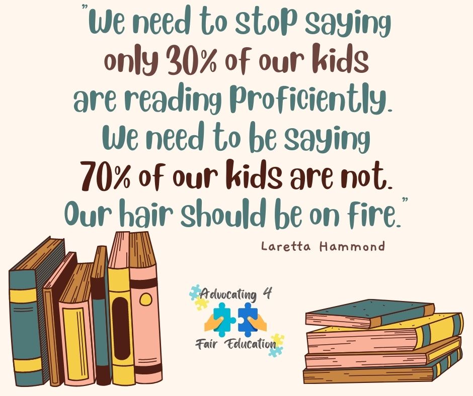 I feel like I need to #SayItLOUDER  OUR HAIR SHOULD BE ON FIRE!!!!!!  What is happening that failing 70% of our kids is 'fine'?  #Readingsupport #dyslexia #dyslexiaadvocate #dontiepalone #Readinghelp #strugglingreader