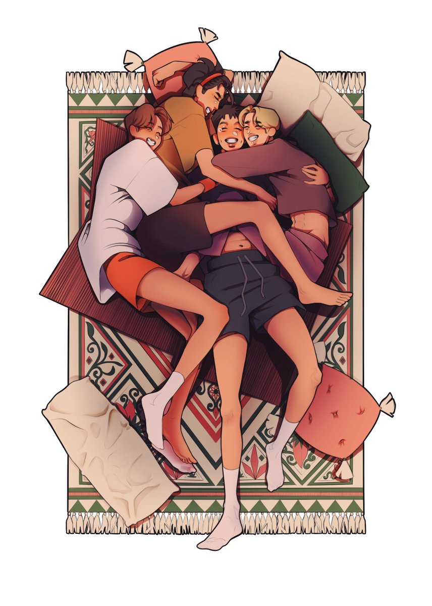 fic: here comes the sun ☀️

+ joon/hobi/jimin/tae, 2.1k
+ established relationship, mind reading, domesticity
+ for <a href="/dulsetbtszine/">CLOSED ♡ 2! 3!: A BTS Poly Ship Zine 🌌</a> 🌌
+ art by <a href="/soleiljoon/">sol</a> 💗

Namjoon had a bad day at work. His three boyfriends make sure to comfort him when he gets home.

archiveofourown.org/works/51048424