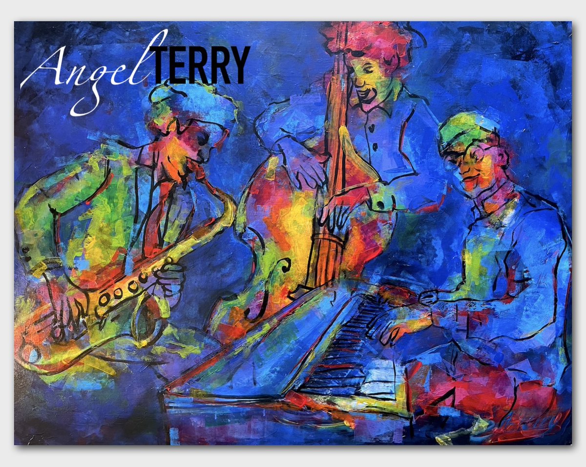 AbbeyCafe546's tweet photo. These musicians are having fun! 48x36 "Trio" an original painting by Angel Terry Art Studio #Fredericton https://t.co/SuT8jG04es You can find this beauty in our Café 546 Queen Street. Come check it out! https://t.co/dpZBRu2osu