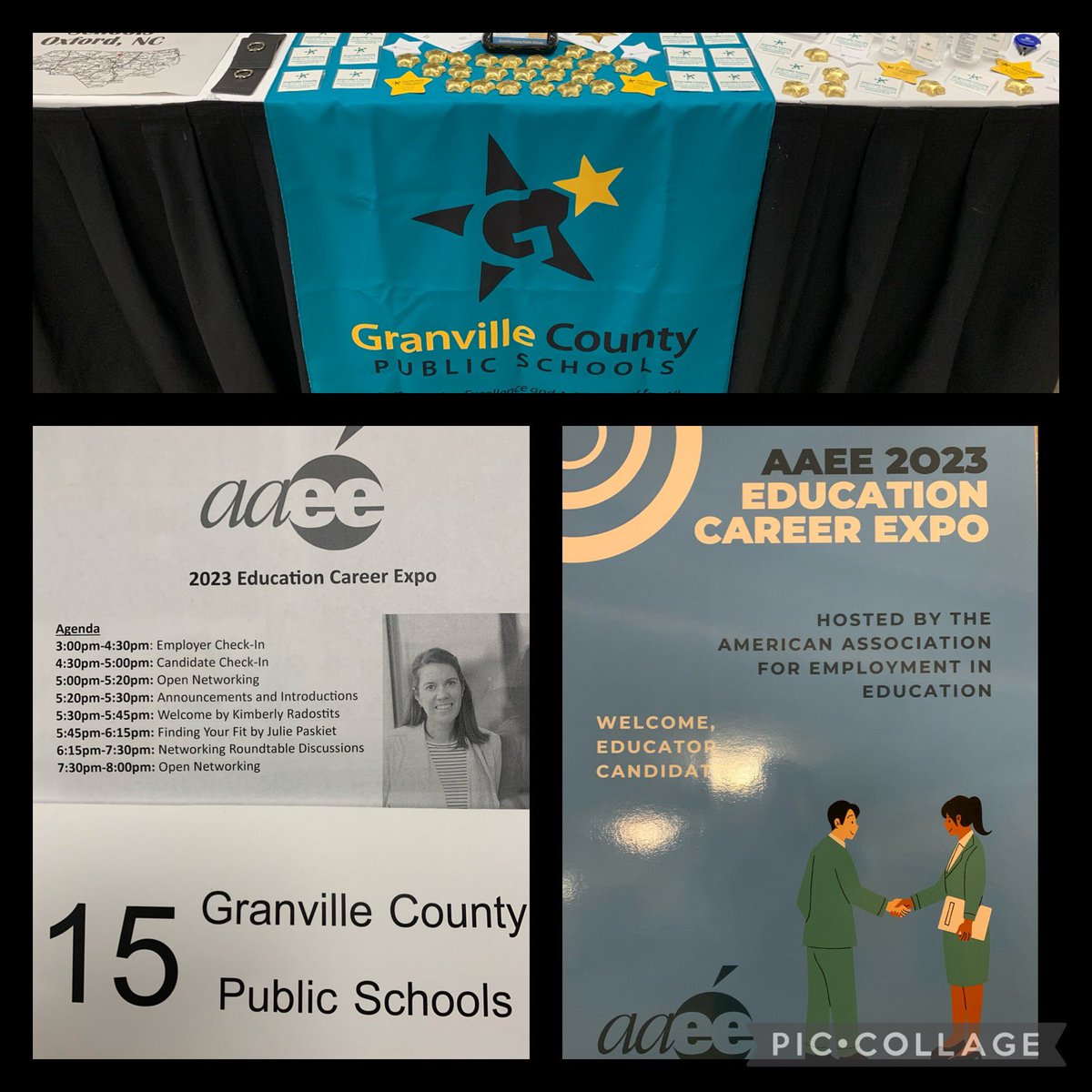 Glad to be a part of the 2023 AAEE Education Career Expo this evening representing <a href="/GCPSchools/">Granville Co Schools</a> #FocusForward #recruiting