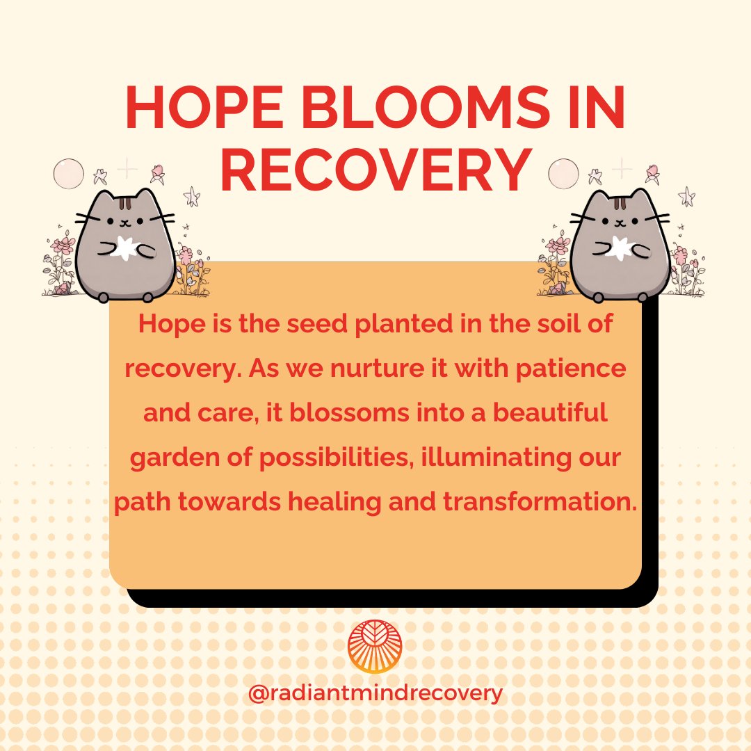 Hope fuels our recovery journey, lighting the path to a brighter future. Embrace hope and watch your world transform. 🌅 #HopeInRecovery #RadiantMindRecovery