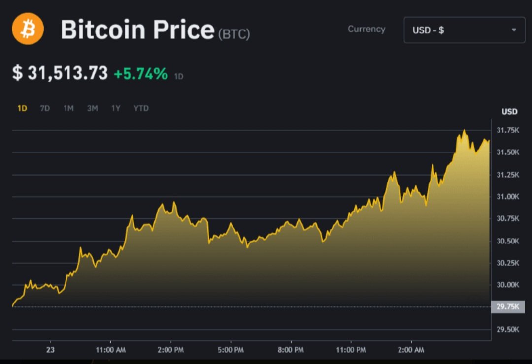 Bitcoin shutters Expectations and surges beyond $ 31,000. The best time to invest is today! #BTC  #Crypto2023 🚀🚀🚀