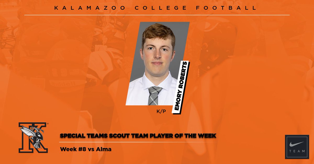 Congratulations to our Scout Team Players of the Week for week #8 vs Alma College! #EYS #SwarmTheDay
