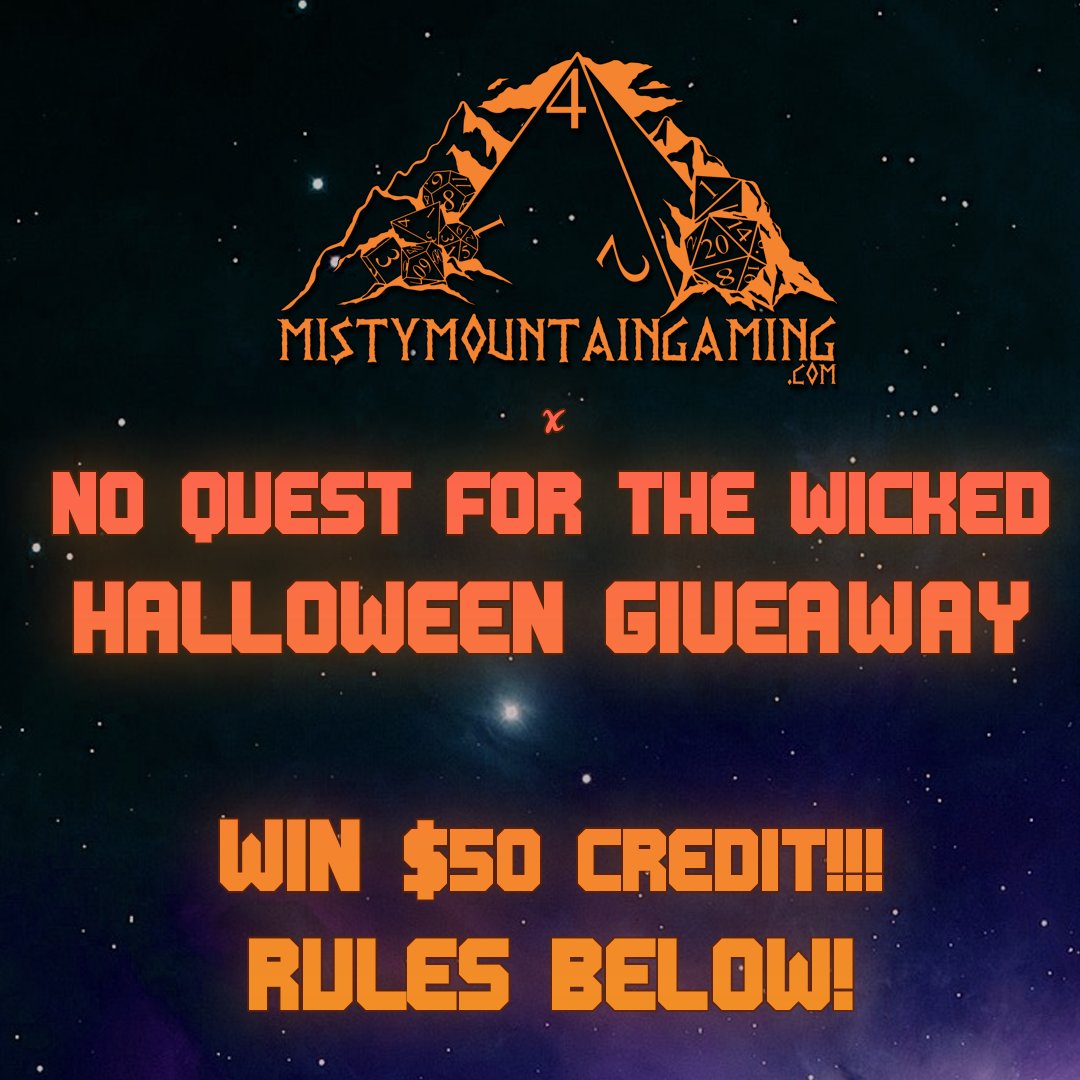 It’s all treats and no tricks!

Two lucky followers will win $50 to spend on their nerdy needs at <a href="/MistyMtnGaming/">MMG</a> !

Rules:
1) Follow us, like, + tag a friend below to earn an entry
2) Share this post  for a bonus entry

Winner announced on Oct 30th

Good luck and stay spooky!
