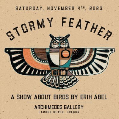 prunderground's tweet image. Abel Arts Presents the #StormyFeather Art Show by #ErikAbel at #ArchimedesGallery in #CannonBeach, OR prunderground.com/?p=319629 #AbelArts