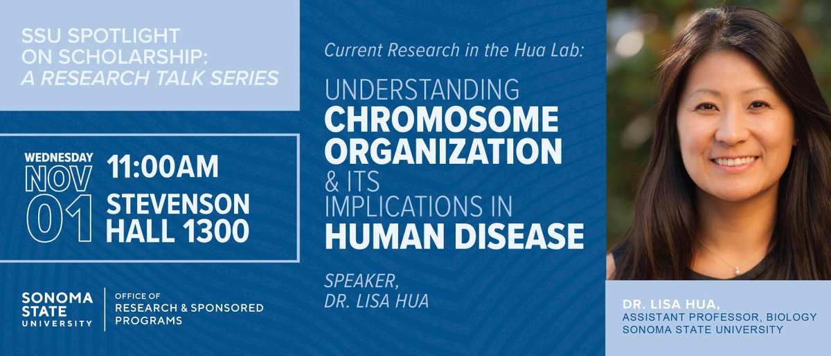 SSU_DSS's tweet photo. SSU faculty, staff and students are invited to the second in the SSU Spotlight on Scholarship research talk series, featuring Dr. Lisa Hua on Wednesday, November 1 at 11 am in Stevenson 1300 https://t.co/MdYIjDpU4o
