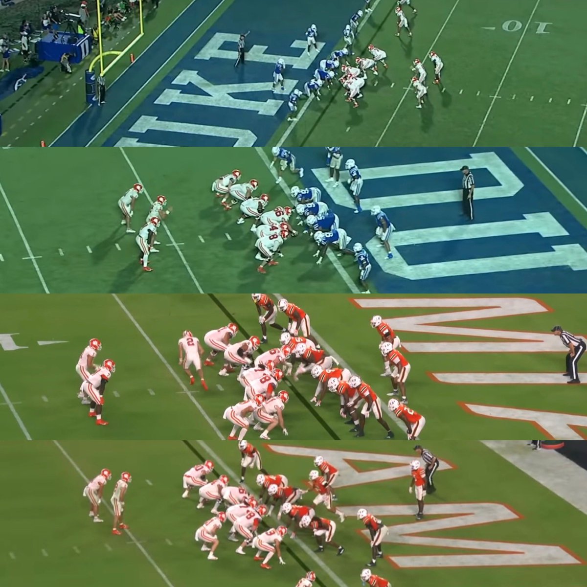 CFBKings's tweet image. Clemson has been on their opponent’s goal line four different times this season where they didn’t score a single point.

Lined up in the shotgun on all four. The ensuing plays’ results:

First (vs. Duke, down 13-7, 3Q 10:55)
• False start, sack, blocked FG

Second (vs. Duke,…