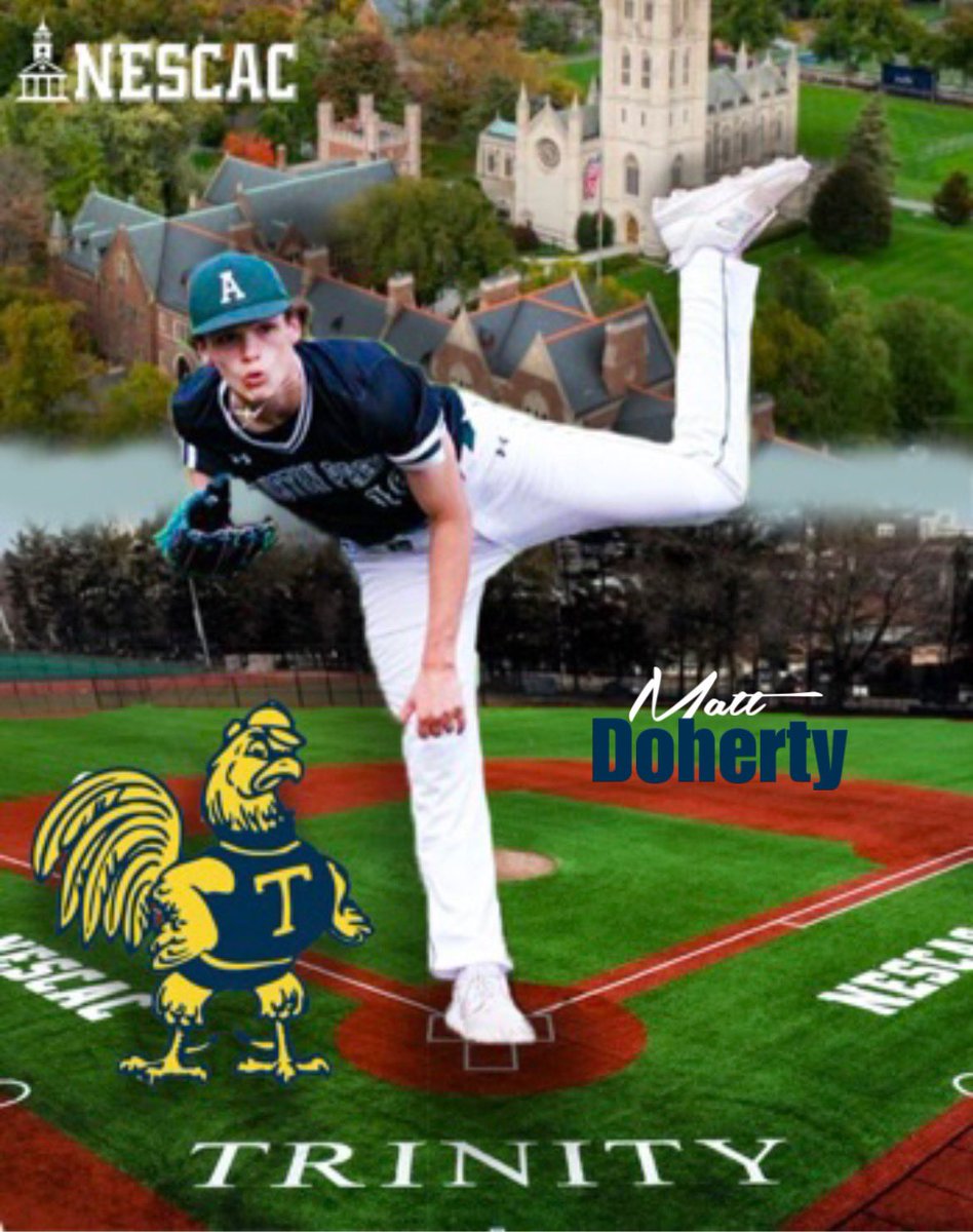 matthew_doh16's tweet photo. Excited to announce my commitment to further my academic and athletic career at Trinity College! Thank you to my parents, teammates, peers, Coach Pollard, and Austin Prep Baseball for all the help along the way. I also want to thank the staff at Trinity for this opportunity. https://t.co/4Ao7Du3uv8