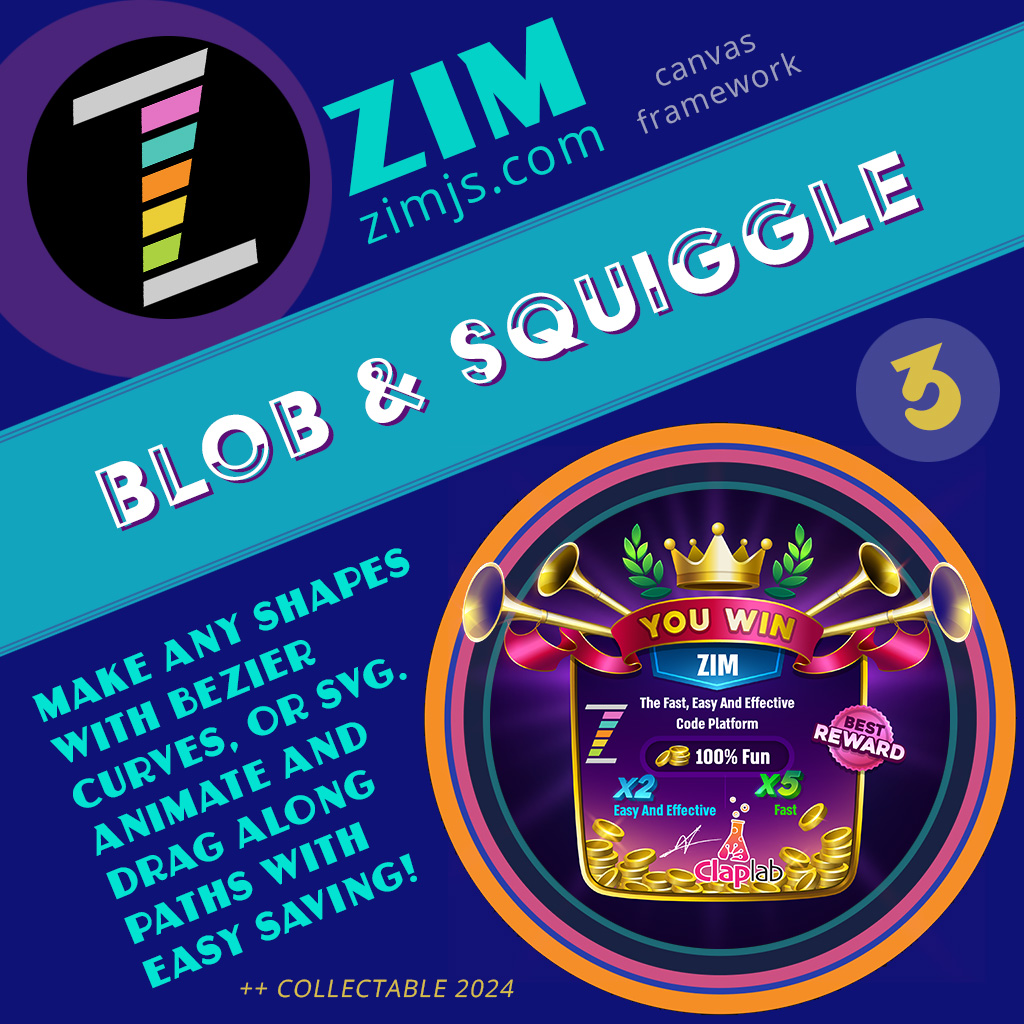 Dr_Abstract's tweet photo. #ZIMCollectable - #3 - the ZIM Blob and Squiggle! Thanks ClapLab for the award!
#Fast #Easy and #Effective!
#Canvas #JavaScript #Blob #Squiggle
#ZIMjs https://t.co/Z8EMeg2iIB