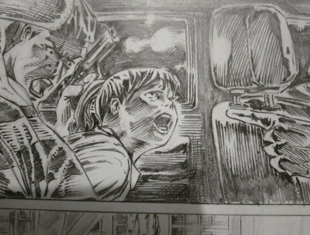 RomuloBarvaArt's tweet image. Just a panel. Pencil work. (Swipe!) Thoughts?
#comicbookartist #comicsample #comicportfolio #comicpenciler #comicinker #comiclayout #comicwork