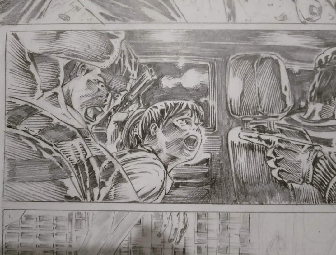 RomuloBarvaArt's tweet image. Just a panel. Pencil work. (Swipe!) Thoughts?
#comicbookartist #comicsample #comicportfolio #comicpenciler #comicinker #comiclayout #comicwork