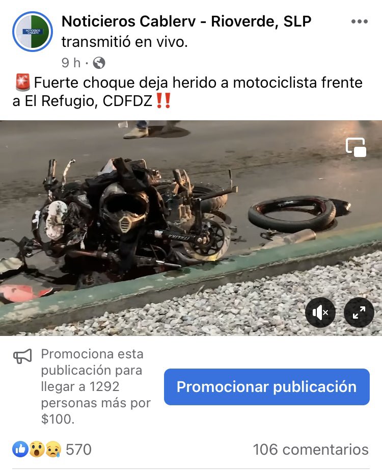 Noticierosrv's tweet photo. En #Rioverde y #CDFDZ #Slp este fin de semana hubo tres #accidentes de motocicleta con saldo de tres jovenes de 16, 20 y 21 años fallecidos, entre ellos una mujer. https://t.co/KbqHdwv8ax