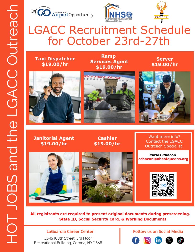 Land Your Dream Job at LaGuardia Airport  Apply for the Hottest Jobs Today  Interested candidates, please email your resume to cchacon@nhsofqueens.org to get you started. 
#jobvacancy2023 #JobOfTheWeek #dreamjob #careeropportunity #careeropportunities #Laguardia
