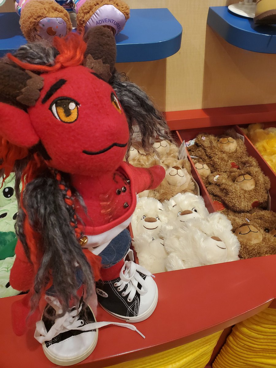 Re_Fluff_Shop's tweet photo. I took #Karlach to Build-a-Bear to make her own Clive! 

(Beforehand I spent a week sewing her together, but it was fun!!)

Thought @SamanthaBeart might appreciate this. ❤️

#BG3 #BaldursGate3 #BG3fanart https://t.co/V76byubrtH