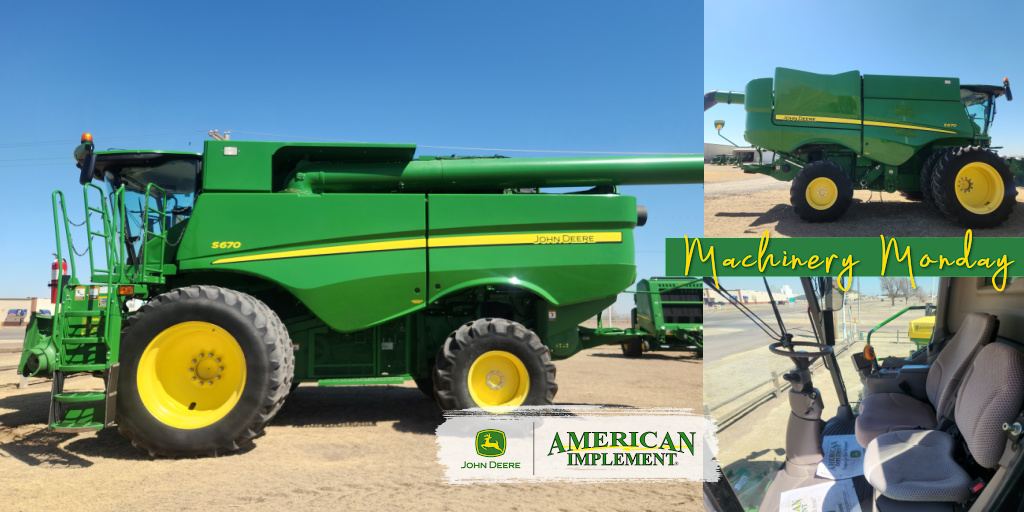 AmericanImp's tweet photo. #MachineryMonday feature!
2014 John Deere S670 Combine
$145,000 | LOW 5.9% Fixed for 60 Mos eligible
Visit :https://t.co/jAiCmxNQvE
.
#S670 #johndeereS670 #johndeereusedequipment #combine #usedcombine #usedcombineforsale #johndeere #johndeeredealer
#AmericanImplement https://t.co/FIgsbmWRdj