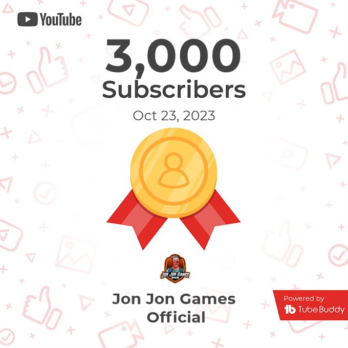 My channel reached the 3,000 Subscribers Milestone! 🏆 via @TubeBuddy https://t.co/3rkqnJdEaY https://t<a href="/tag/gamedev"class="tags"><span>#gamedev</span></a><a href="/tag/indiedev"class="tags"><span>#indiedev</span></a><a href="/tag/madewithunity"class="tags"><span>#madewithunity</span></a>