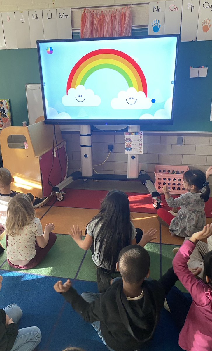 Loved popping into K this morning for some rainbow breathing! #RESconnected @ReisterstownES @cbrinkleybcps @stevens_kaia