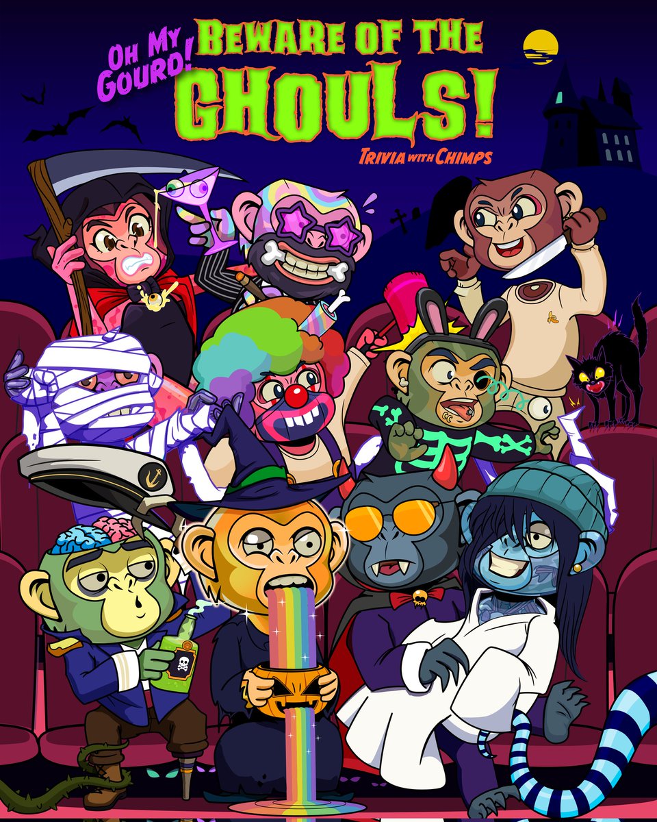 CronosChimpClub's tweet photo. 🎃🐒🕷️ Join us for a Spooktacular Club Bouncers @DegenPug , @MrLee008  and @MyDeadFriendz   Pub Quiz! 🕷️🐒🎃

📅 Date: October 28th
🕟 Time: 4:30 PM EST
📍 Location: Cronos Chimp Club Discord!

Let's get into the Halloween spirit and have a hauntingly good time together! 🎃🐒🌟👻 https://t.co/25OvkL5d3Q